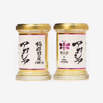 アカシアの花を蜜源とした「国産アカシアはちみつ」の画像。やさしい香りとクセのない穏やかな甘さが特徴で、結晶しにくい単花蜜。