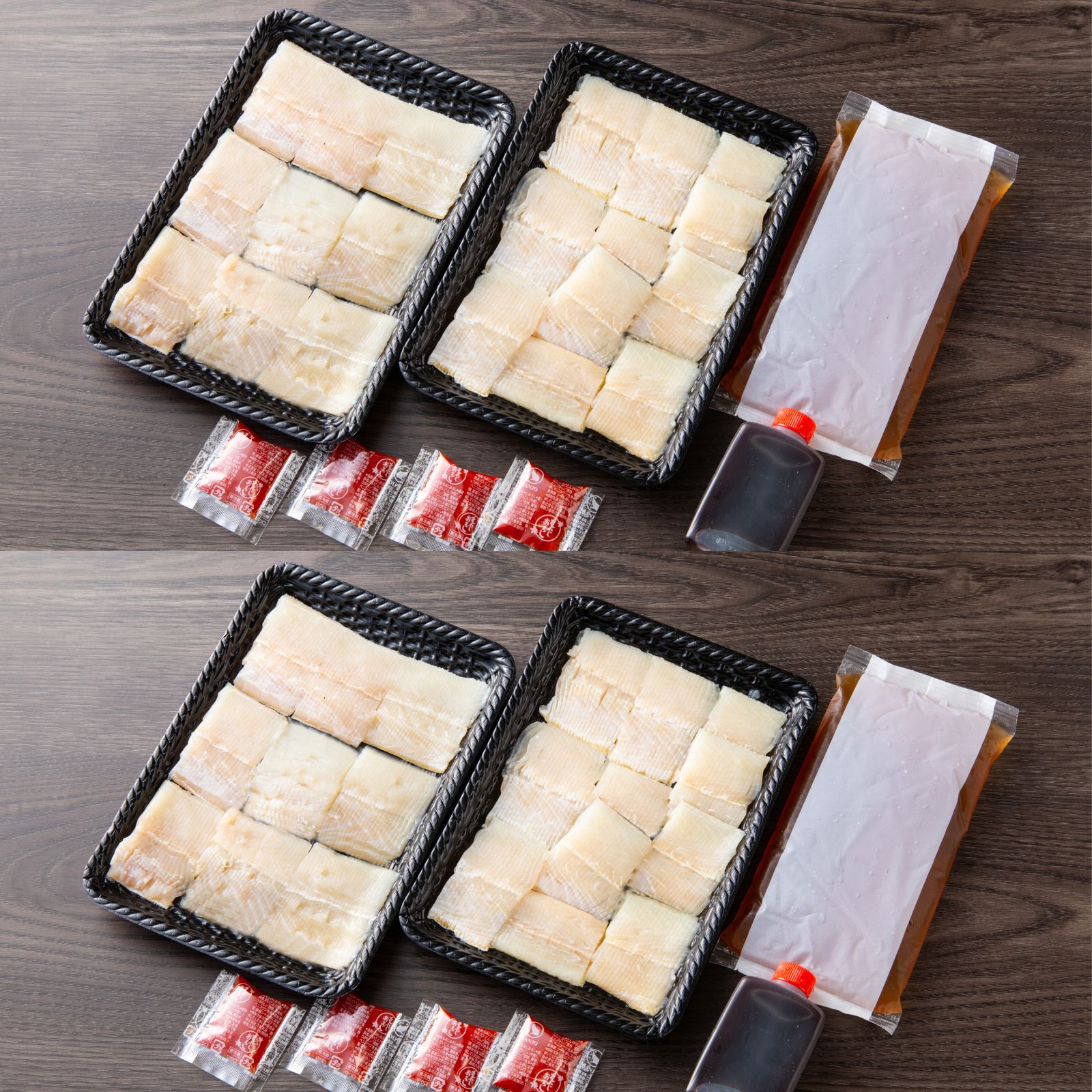大分県産の上質な鱧（ハモ）を使用した「殿様はもしゃぶセット」の盛り付け画像。夏の味覚・鱧しゃぶを産地直送でお取り寄せ、通販でギフト購入。